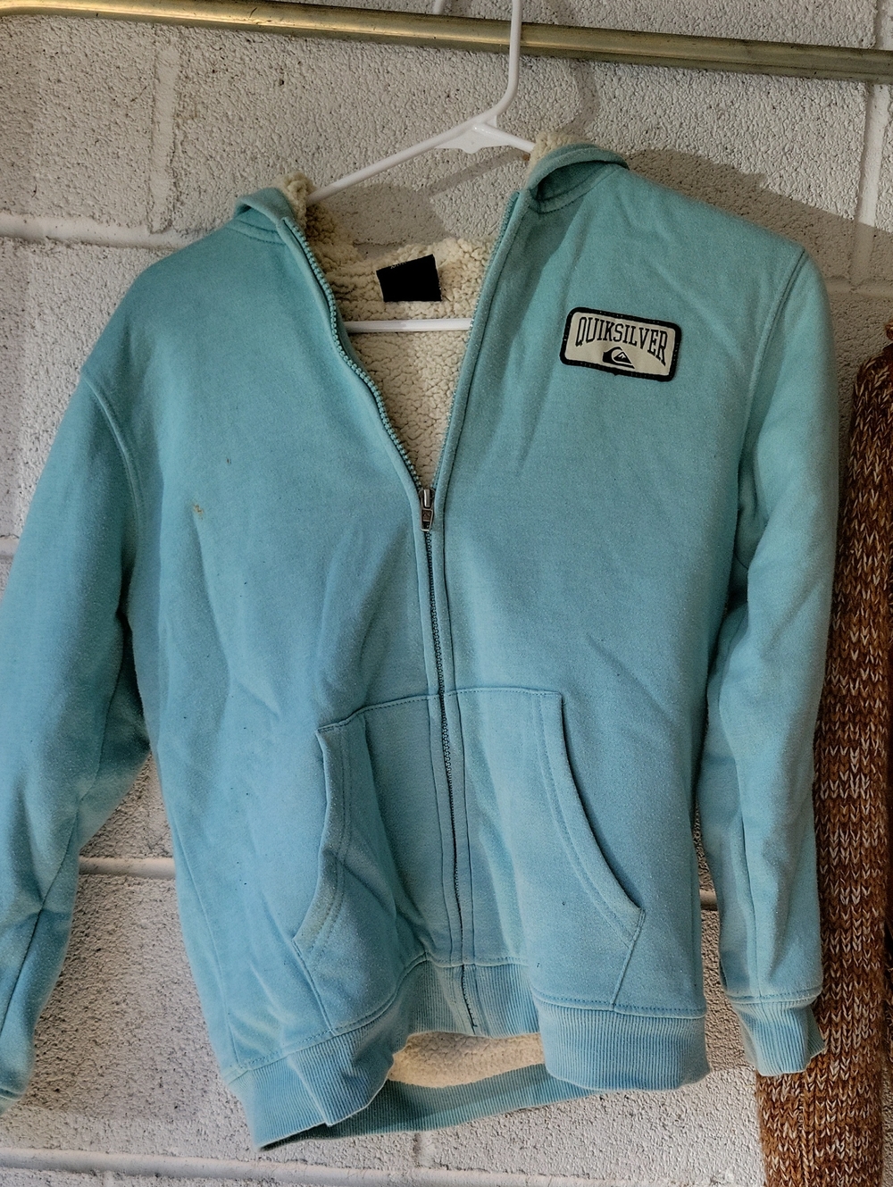 Quiksilver Kids Light Aqua Sherpa-Lined Zip Hoodie